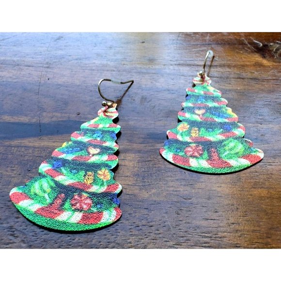 Old Fashioned Christmas Tree Earrings Handmade Jewelry Dangle Hooks New… - Picture 8 of 12
